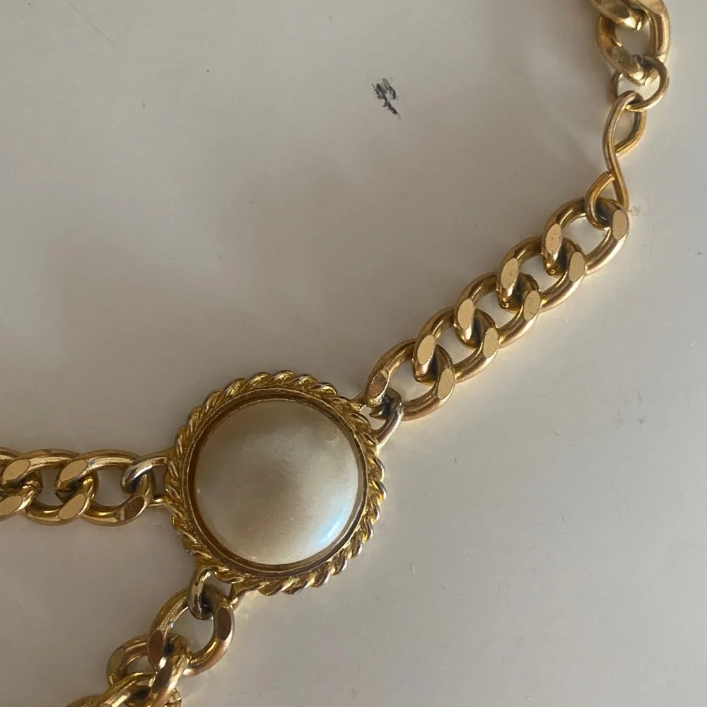 Gold Chain Pearl Vintage Belt